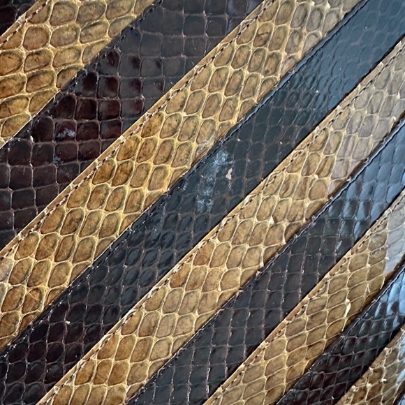 Genuine Snake Skin Brown Leather Clutch purse - Picture 5 of 8